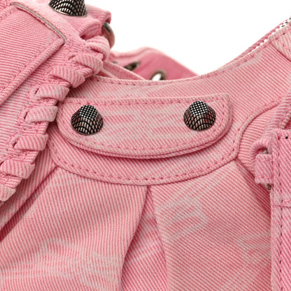 Balenciaga Denim BB Monogram Le Cagole Shoulder Bag XS Pink 9 of 11