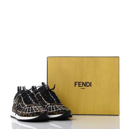 Fendi Stretch Fabric FFreedom Sneakers 39 Tobacco Black White 10 of 10