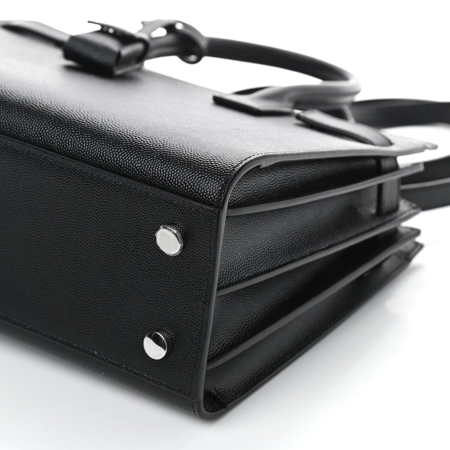 Grained Calfskin Baby Sac De Jour Black