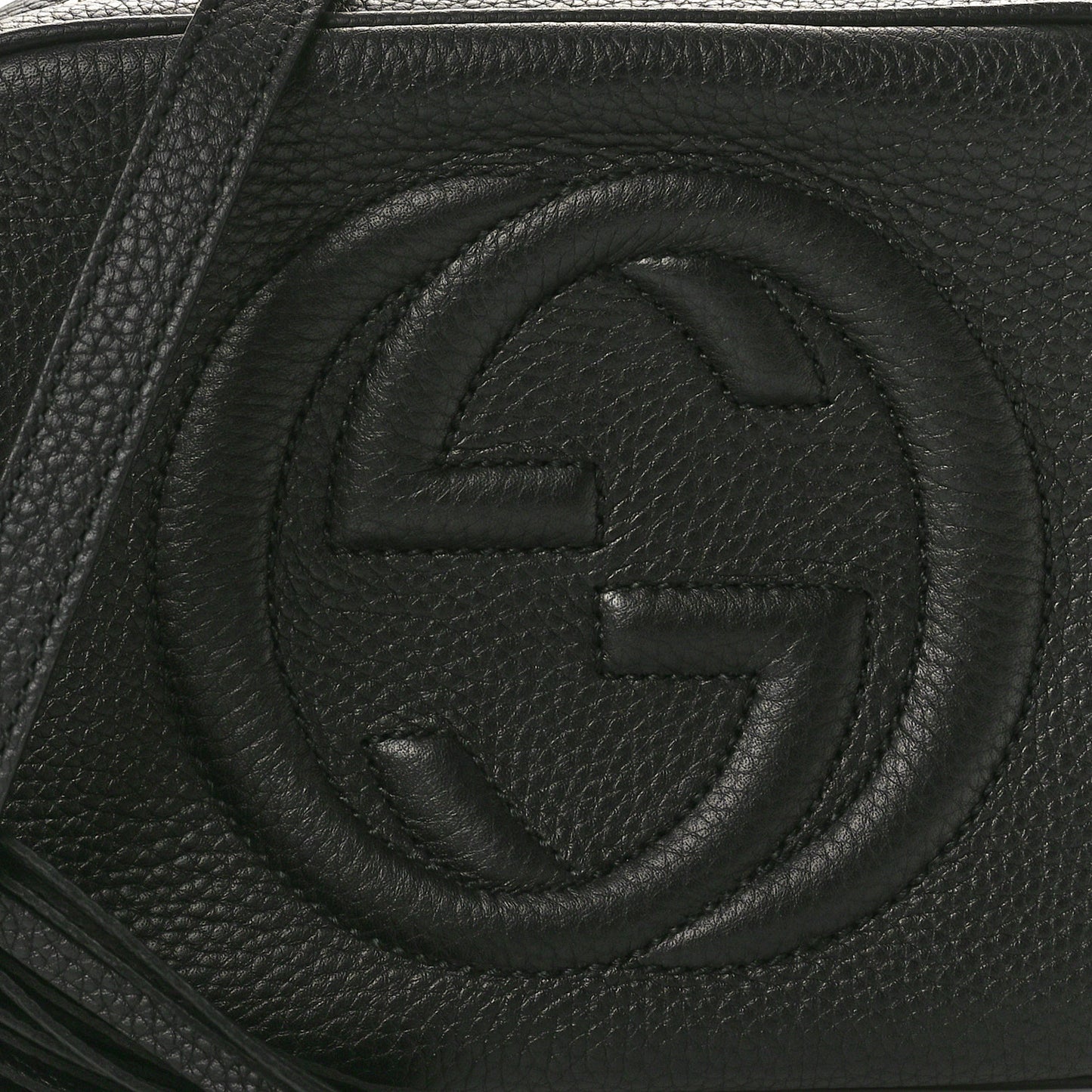 Pebbled Calfskin Small Soho Disco Bag Black