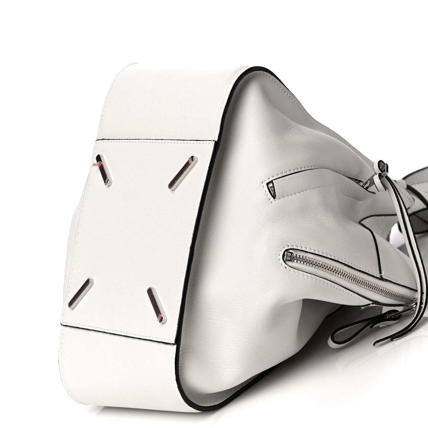 Grained Calfskin Small Hammock Shoulder Bag Soft White