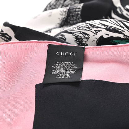 Gucci Silk Mystic Cat Square Scarf Black 2 of 6