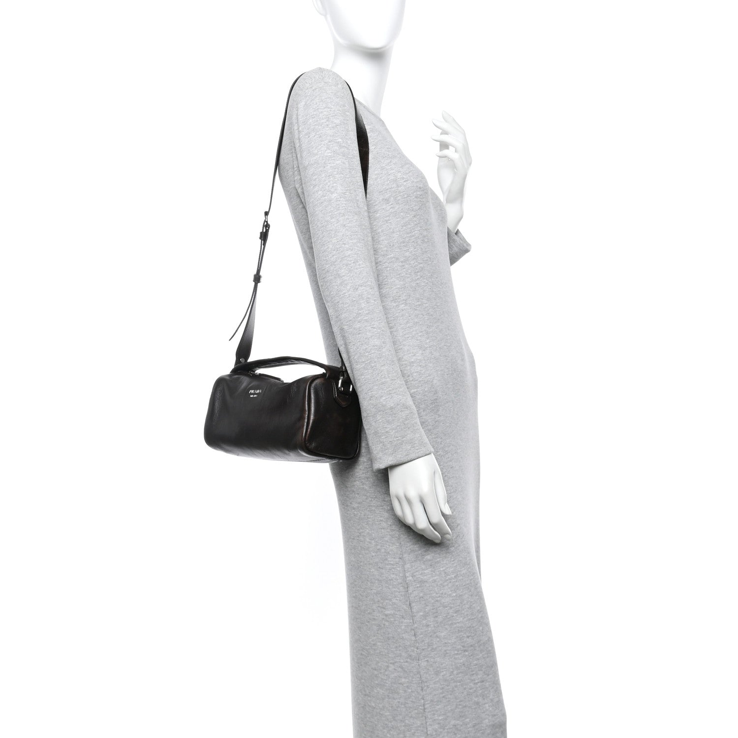 Prada Vintage Nappa Shoulder Bag Moro 2 of 9