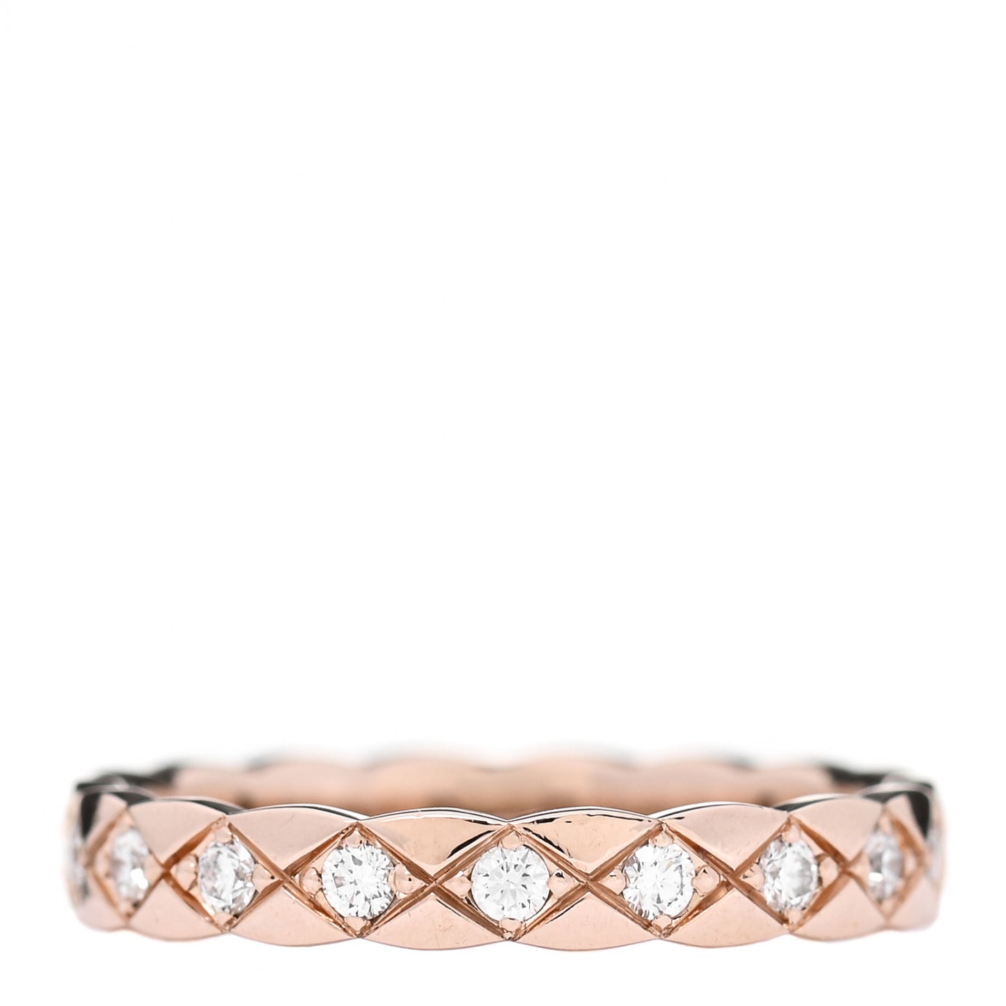 18K Beige Gold Diamond Mini Coco Crush Ring 53 6.25