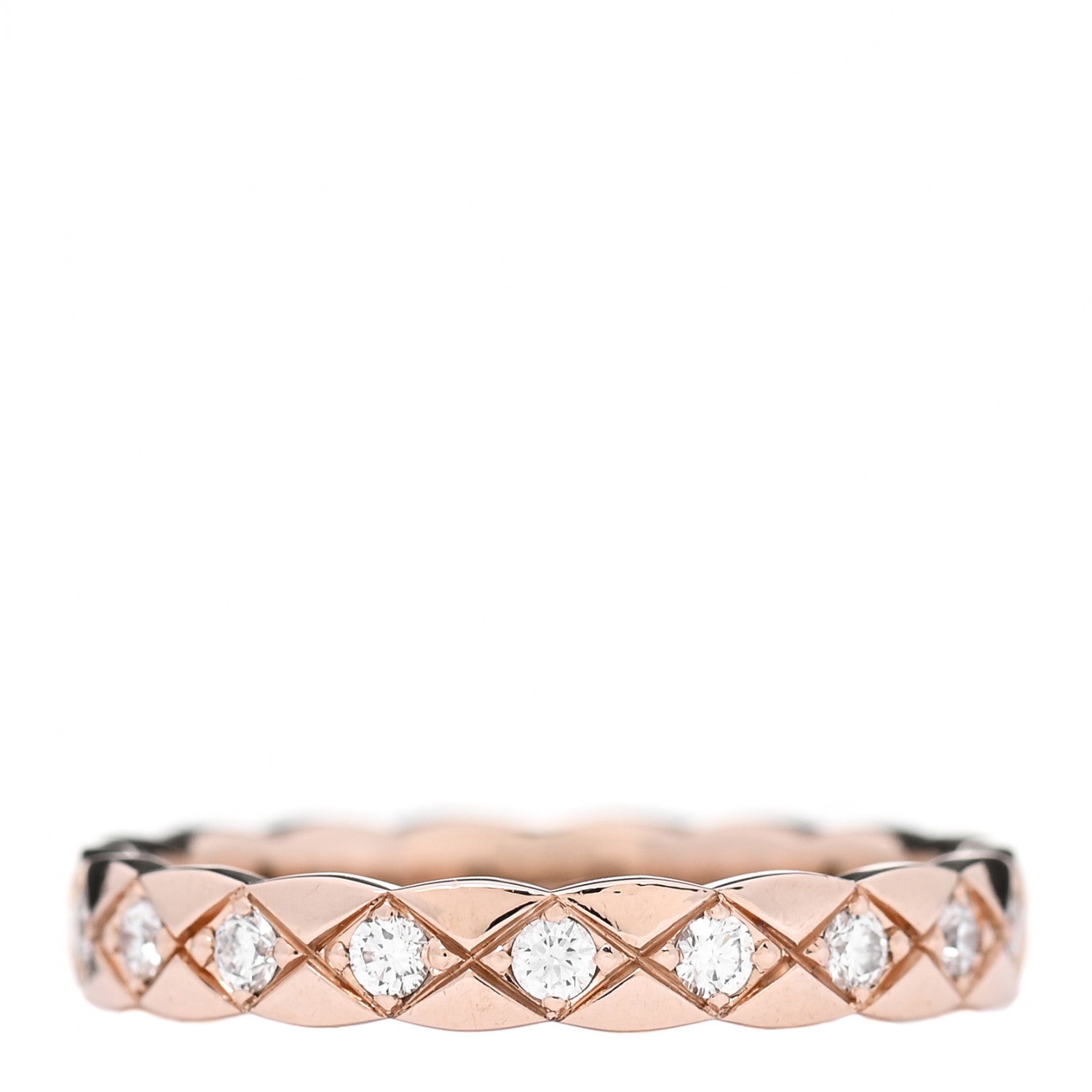 Chanel 18K Beige Gold Diamond Mini Coco Crush Ring 53 6.25 1 of 5