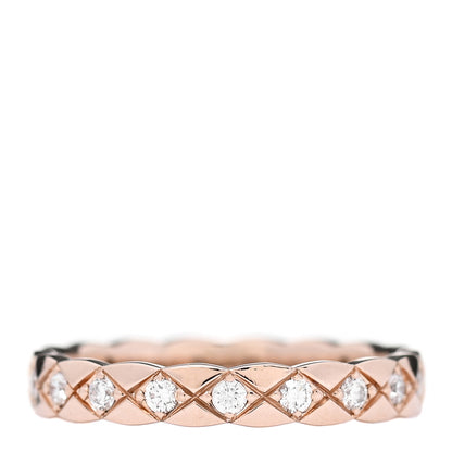 Chanel 18K Beige Gold Diamond Mini Coco Crush Ring 53 6.25 1 of 5