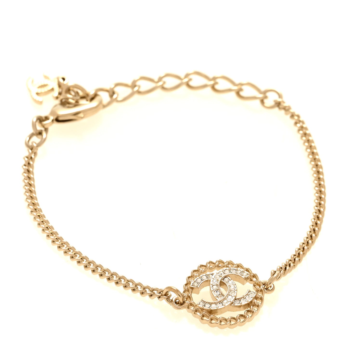 Crystal CC Chain Bracelet Gold