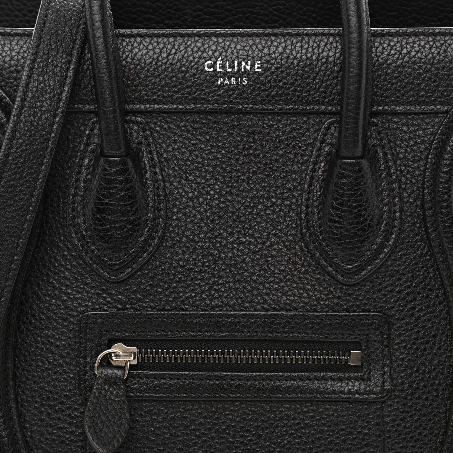 Celine Drummed Calfskin Nano Luggage Black 7 of 18