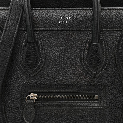 Celine Drummed Calfskin Nano Luggage Black 7 of 18