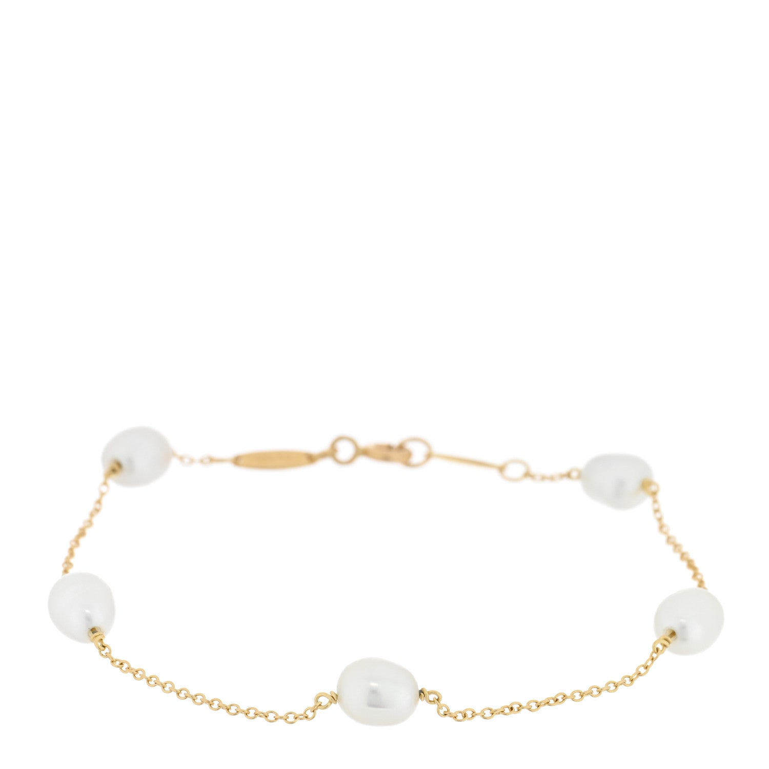 Tiffany 18K Yellow Gold Pearl 6-6.5mm Elsa Peretti Pearls By The Yard Bracelet 1 of 4