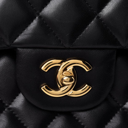 Chanel Lambskin Quilted Jumbo Double Flap Black 4 of 4