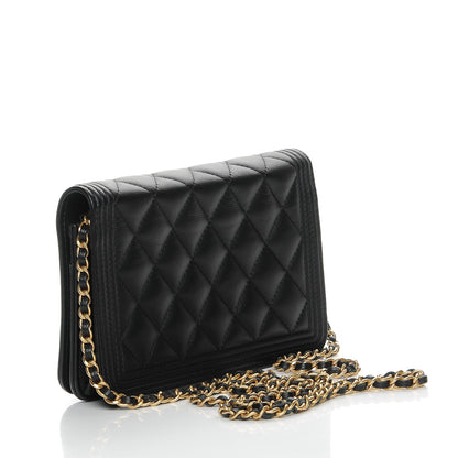 Chanel Caviar Quilted Boy Wallet On Chain WOC Black 3 of 9