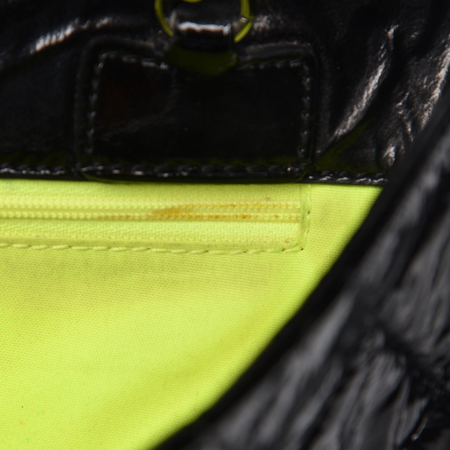 Chanel Patent Quilted Day Glo Flap Bag Black 15 of 17