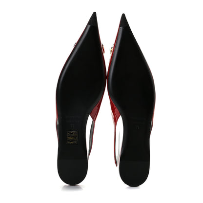 Balenciaga Patent BB Knife Pointy Toe Slingback Flats 39 Rouge Cardinal 9 of 11