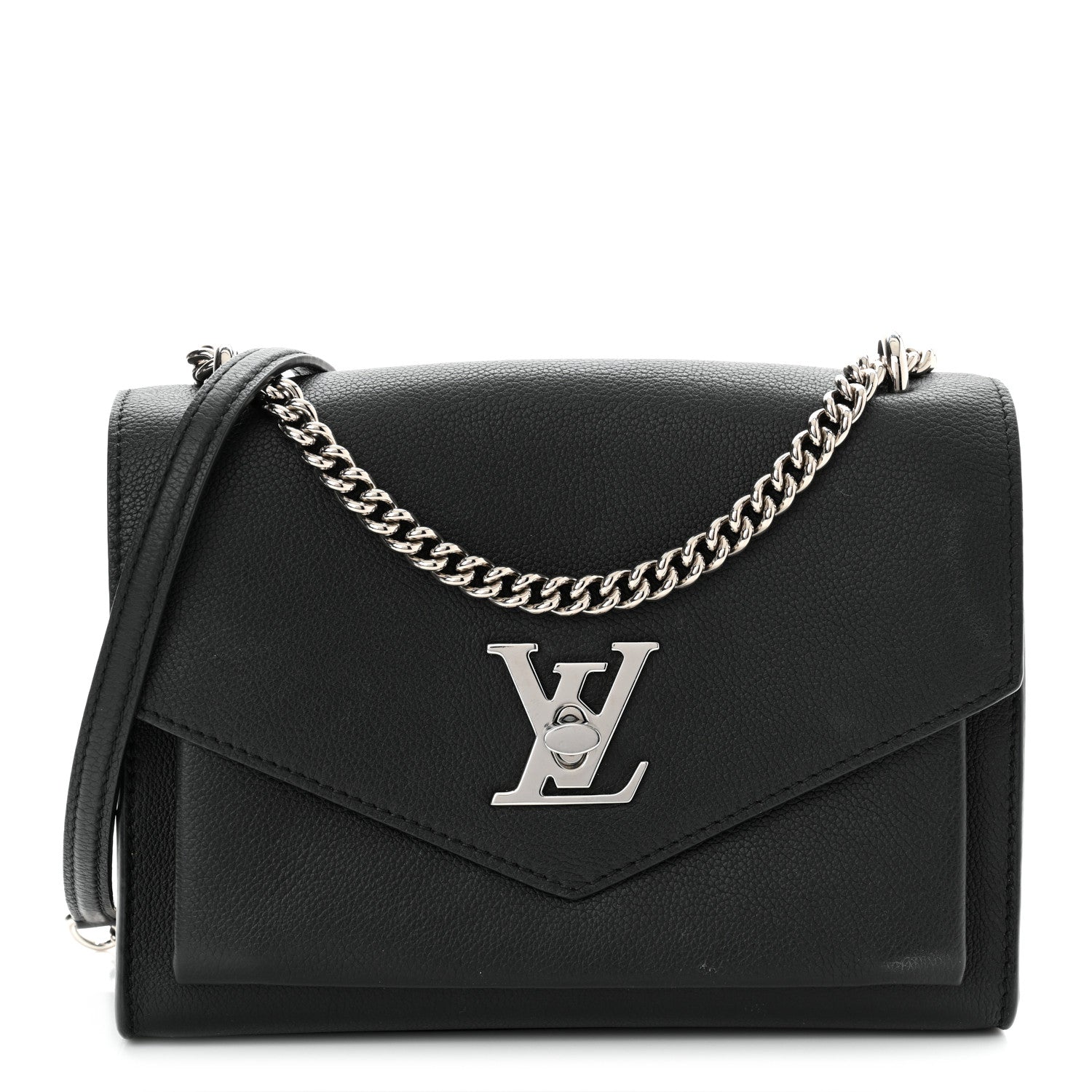 Louis Vuitton Soft Calfskin Mylockme Chain Bag BB Black 1 of 11