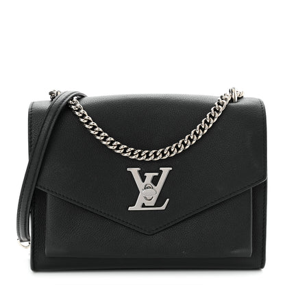 Louis Vuitton Soft Calfskin Mylockme Chain Bag BB Black 1 of 11