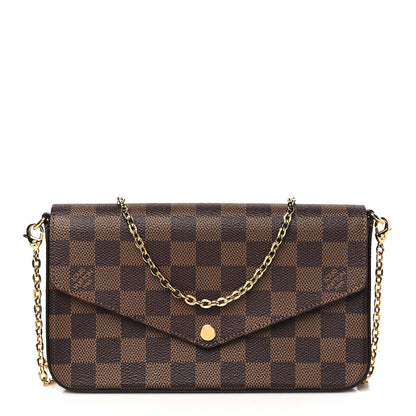 Louis Vuitton Damier Ebene Pochette Felicie Chain Wallet 1 of 10