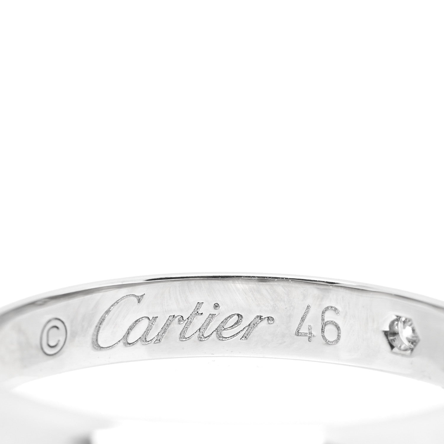 Cartier Platinum Diamond 2.6mm 1895 Wedding Band Ring 46 3.75 4 of 5