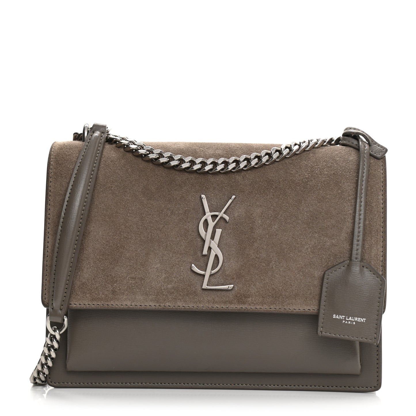 Suede Calfskin Medium Monogram Sunset Taupe