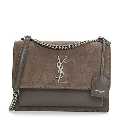 Saint Laurent Suede Calfskin Medium Monogram Sunset Taupe 1 of 10