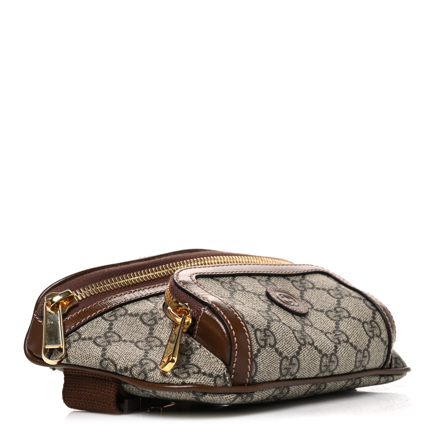 Gucci GG Supreme Monogram Textured Calfskin Retro Interlocking G Belt Bag Beige Ebony Brown Sugar 4 of 10