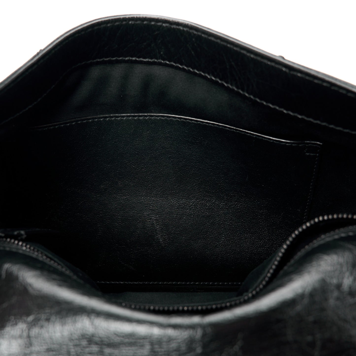 Crinkled Calfskin Matelasse Monogram Medium Niki Chain Satchel Black