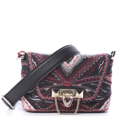 Valentino Garavani Calfskin Embroidered Small Demilune Crossbody Bag Black 1 of 8