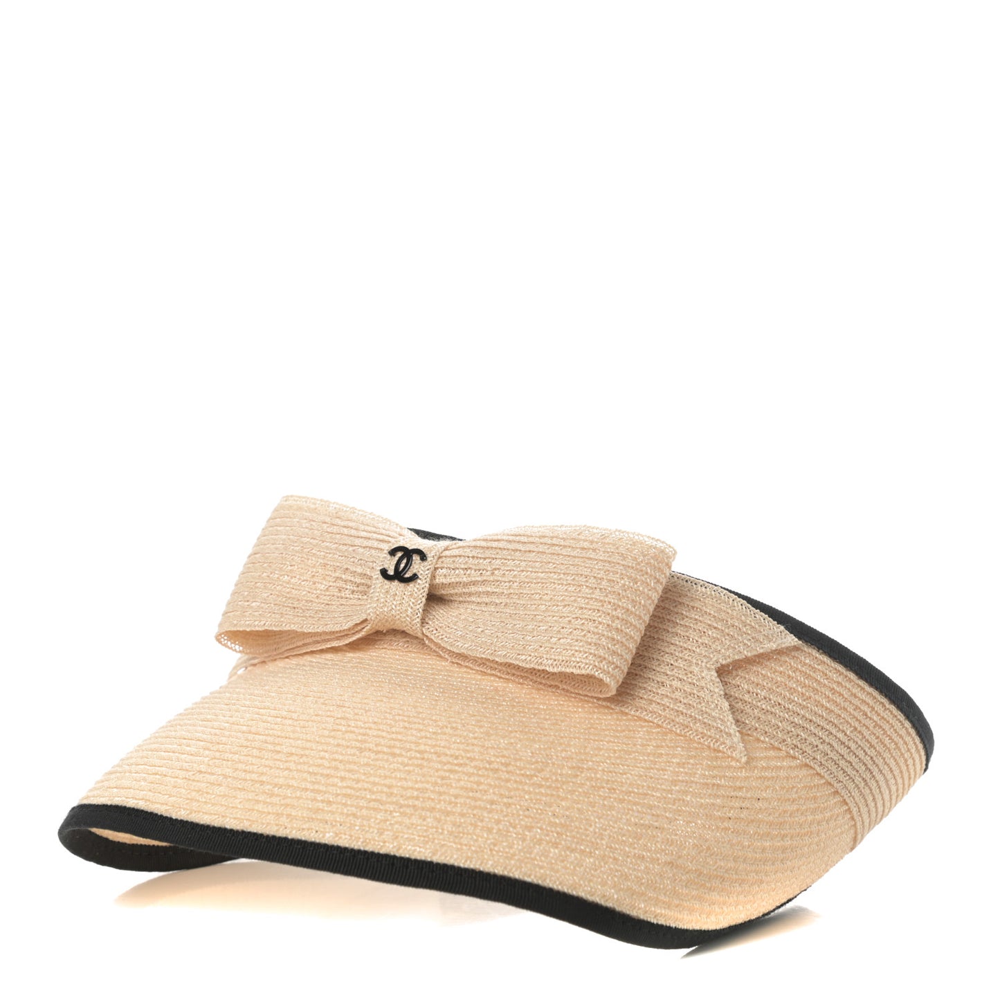 Straw Grosgrain Visor M Beige Black