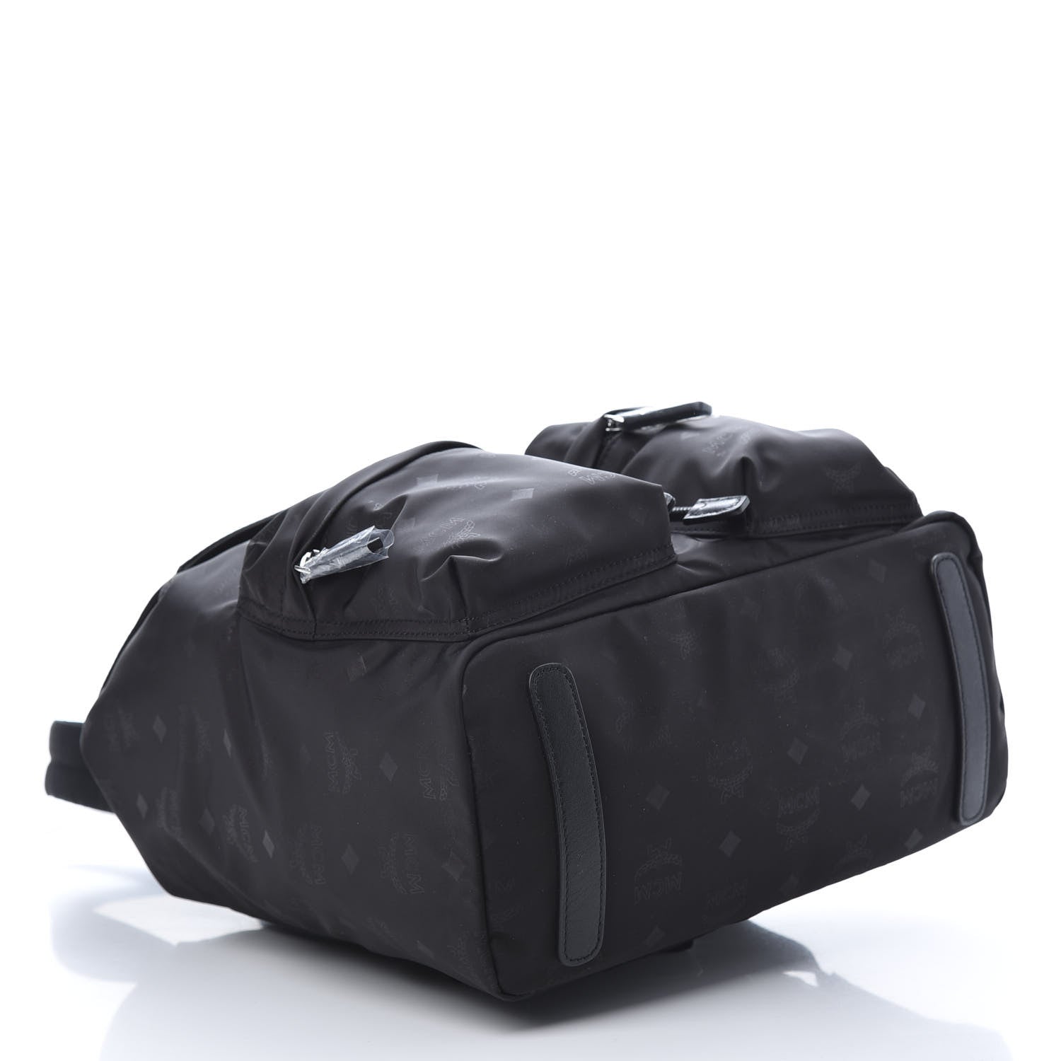 MCM Nylon Monogram Small Tivitat Two-Pocket Backpack Black 3 of 10