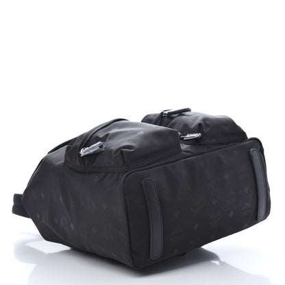 MCM Nylon Monogram Small Tivitat Two-Pocket Backpack Black 3 of 10