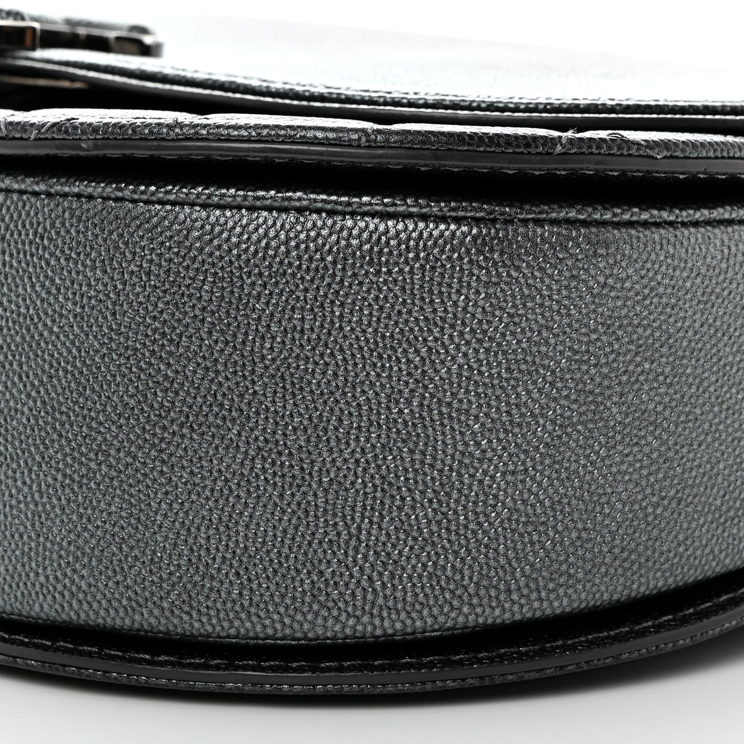 Metallic Caviar Quilted Medium Coco Curve Messenger Flap Black Ruthenium