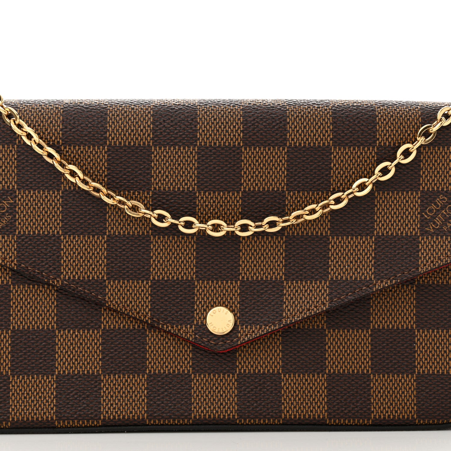Louis Vuitton Damier Ebene Pochette Felicie Chain Wallet 8 of 13