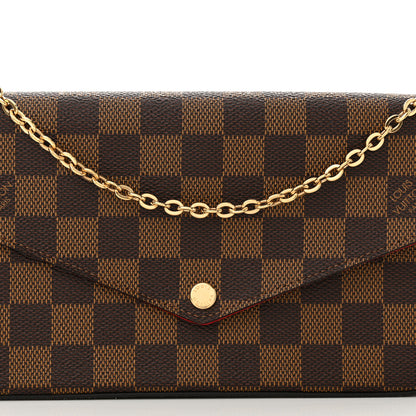 Louis Vuitton Damier Ebene Pochette Felicie Chain Wallet 8 of 13