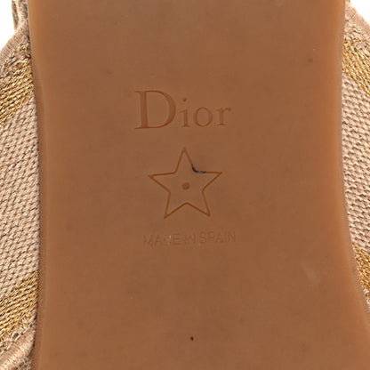 Christian Dior Canvas Embroidered Granville Espadrille Crisscross Flat Slide Sandals 39 Cream 8 of 9