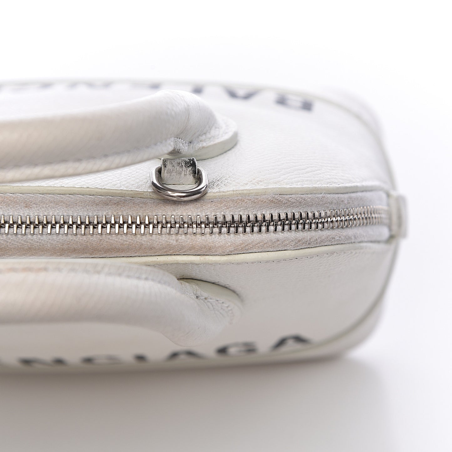 Grained Calfskin XXS Ville Top Handle Bag White Black