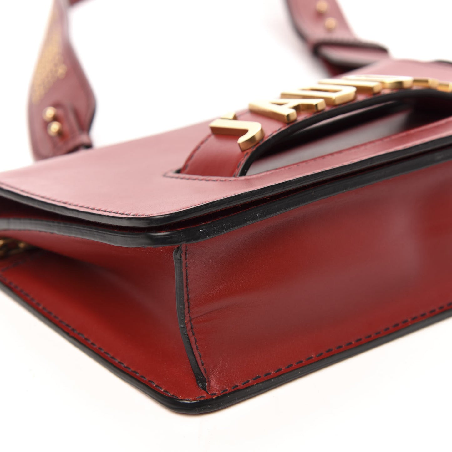 Smooth Calfskin Studded Dio(r)evolution Flap Bag Red