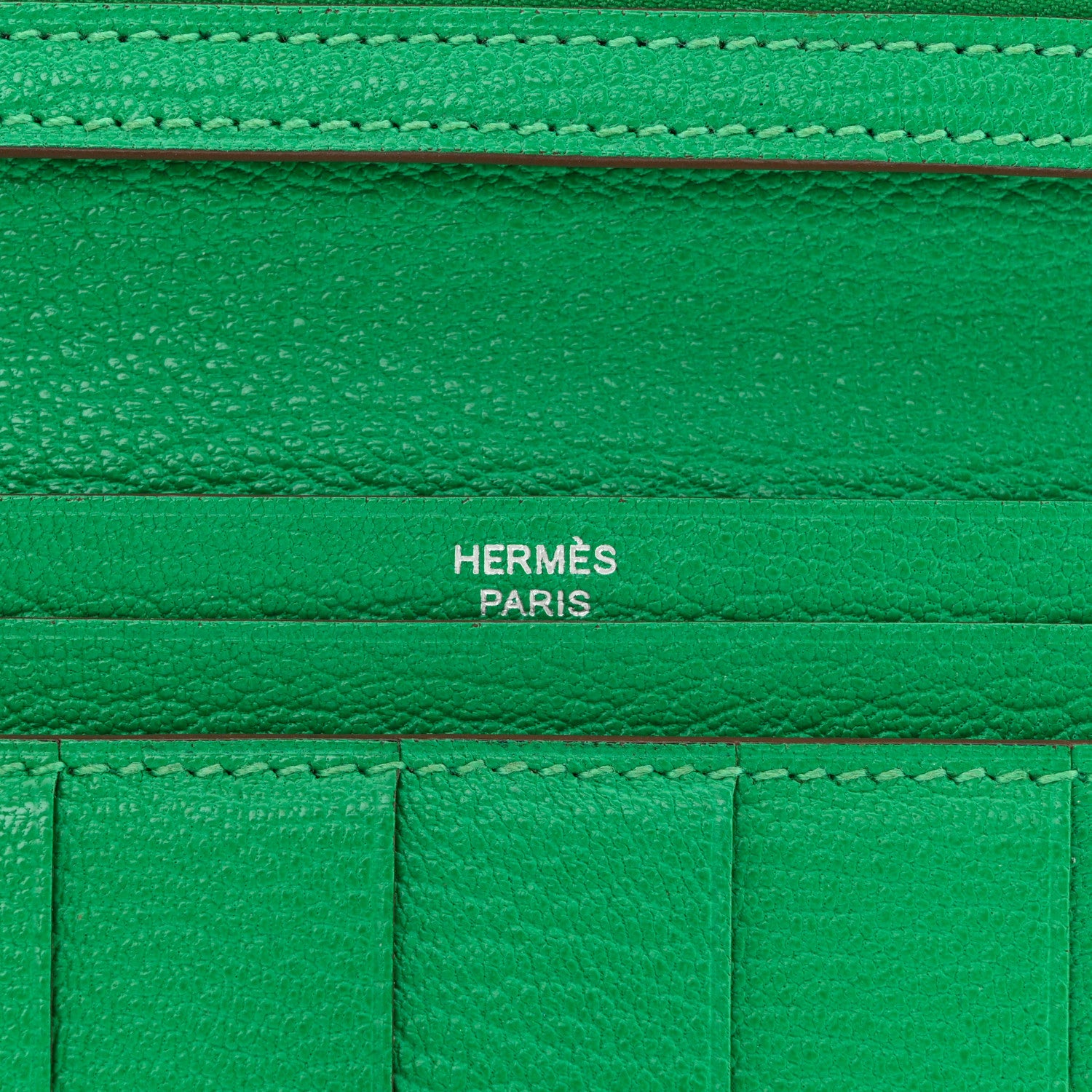 Hermes Chevre Mysore Bearn Gusset Wallet Menthe 6 of 12