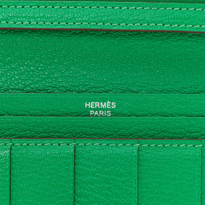 Hermes Chevre Mysore Bearn Gusset Wallet Menthe 6 of 12