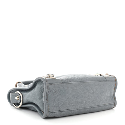 Balenciaga Chevre Silver Metallic Edge Hardware Mini City Bleu Acier 5 of 13