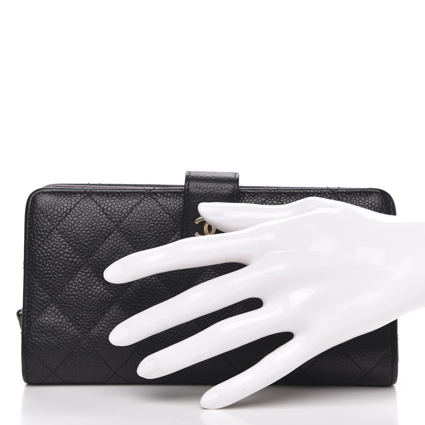 Caviar Quilted CC French Wallet Black