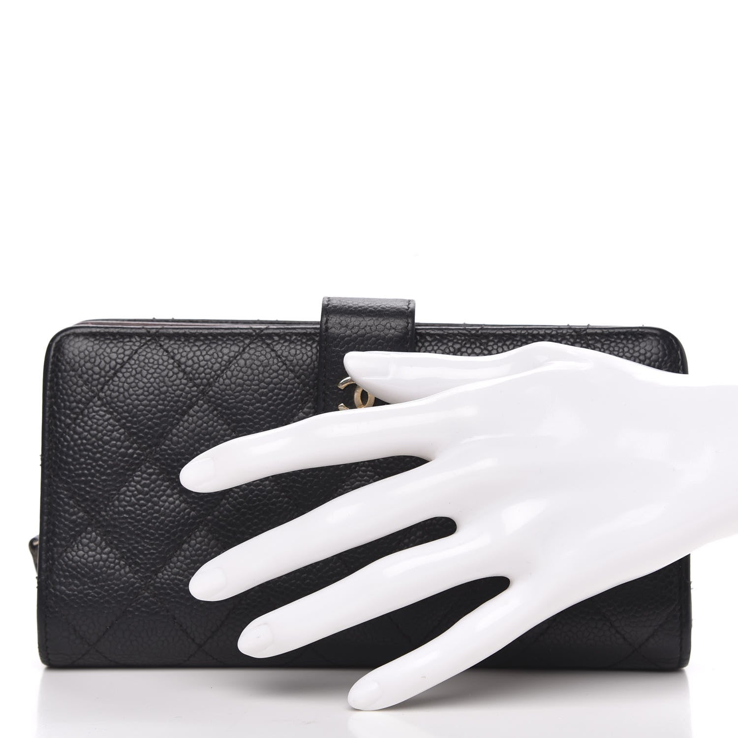 Chanel Caviar Quilted CC French Wallet Black 2 of 16