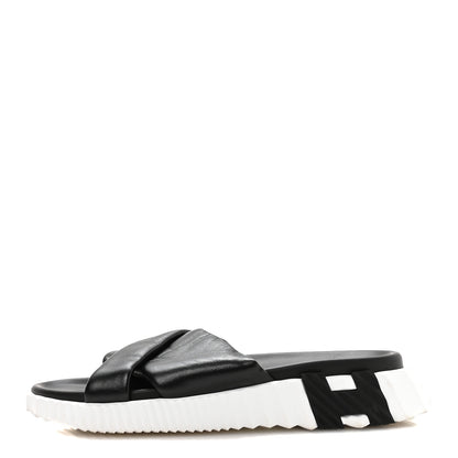 Hermes Nappa Womens Infra Sandals 38.5 Black 1 of 8