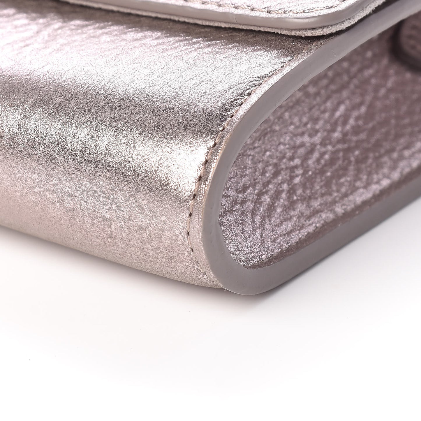 Metallic Grained Calfskin Louise Clutch GM NM