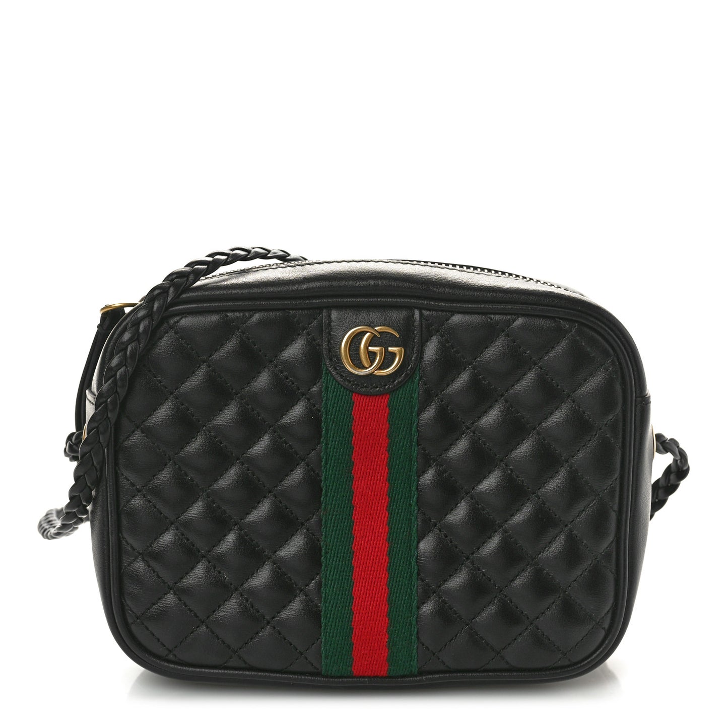 Calfskin Trapuntata Web Mini GG Shoulder Bag Black