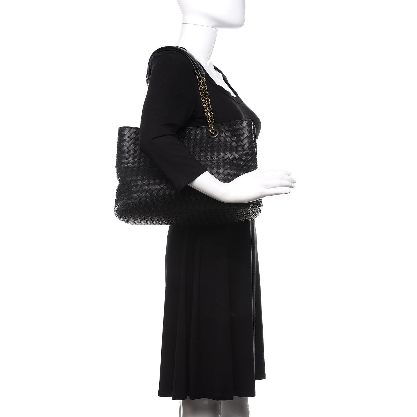 Nappa Intrecciato Medium Tote Black