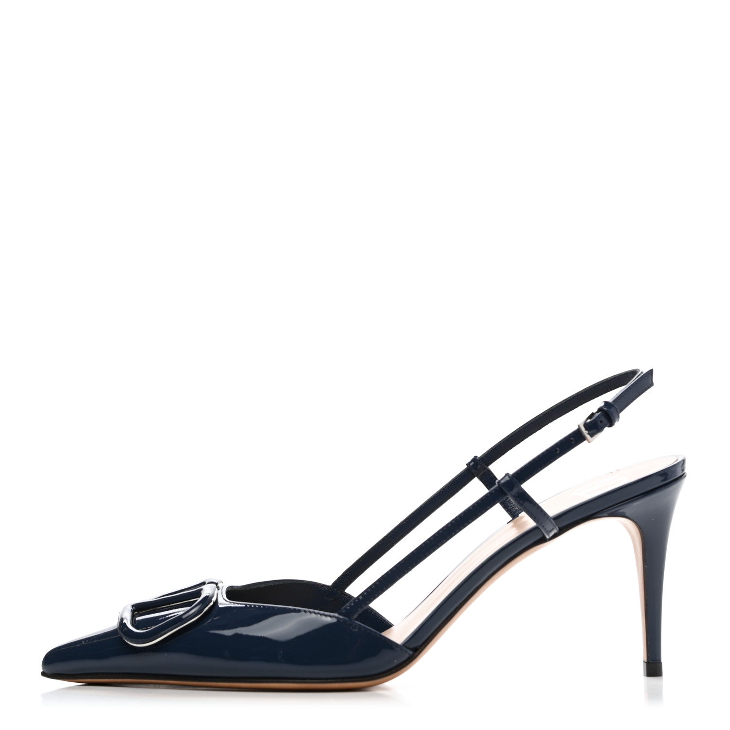 Valentino Garavani Patent Vlogo Slingback 80mm Pumps 39.5 Marine 1 of 8
