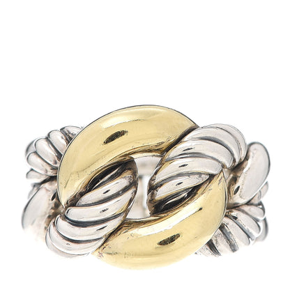 David Yurman Sterling Silver 18K Yellow Gold Belmont Ring 54 7 1 of 4