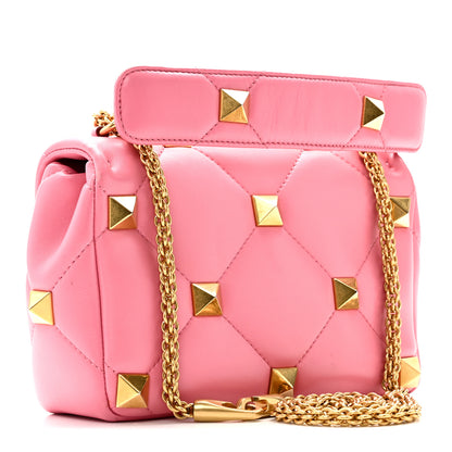 Valentino Garavani Nappa Medium Roman Stud Shoulder Bag Flamingo Pink 3 of 9