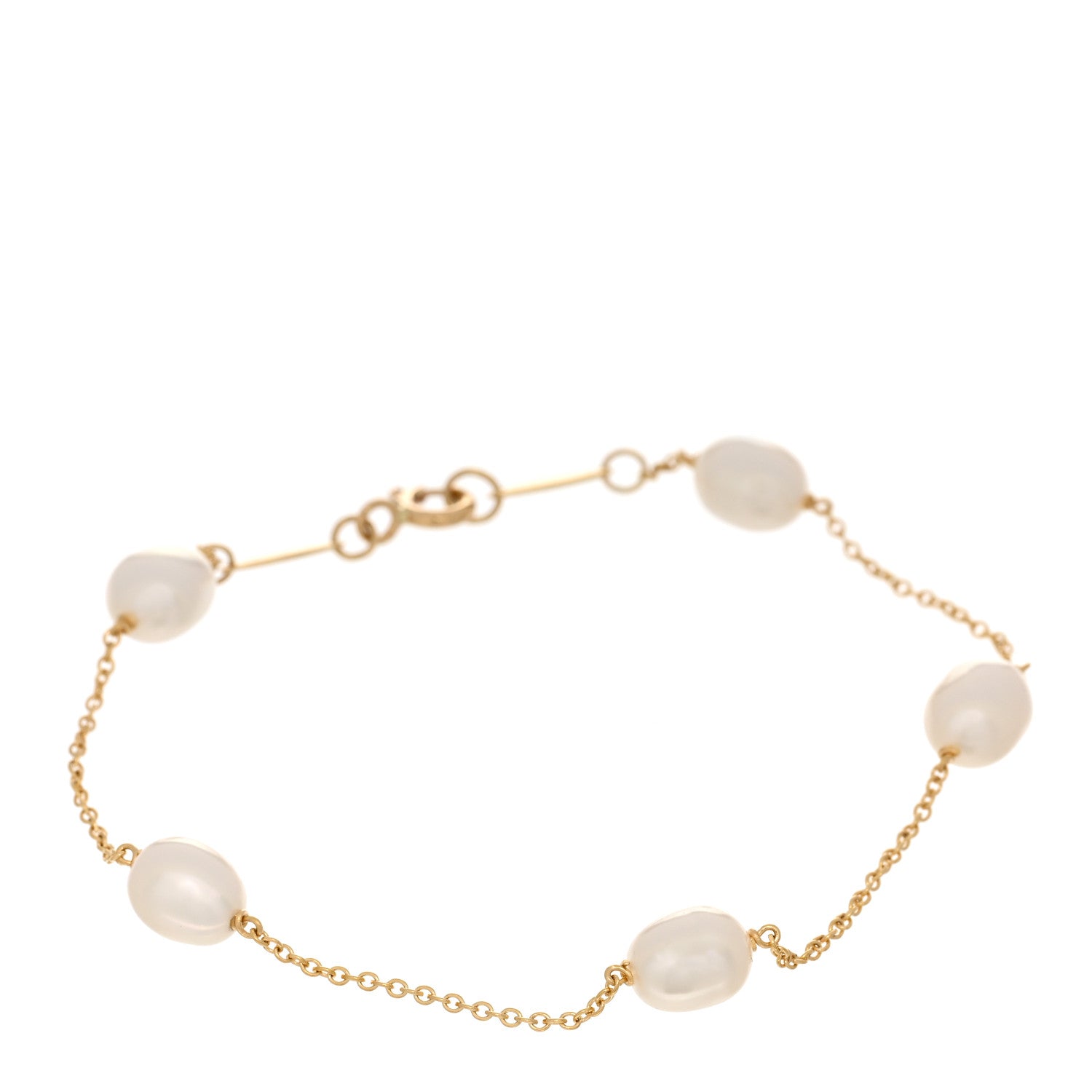 Tiffany 18K Yellow Gold Pearl 5.5-6mm Elsa Peretti Pearls By The Yard Bracelet 1 of 4