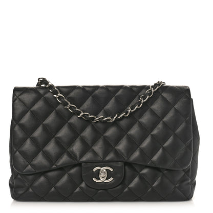 Chanel Lambskin Quilted Jumbo Single Flap Black 1 of 11